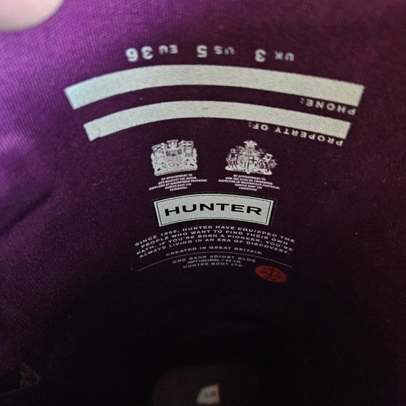 Hunter Tall Glossy Violet Rain Boots Sz 5 - Picture 15 of 15